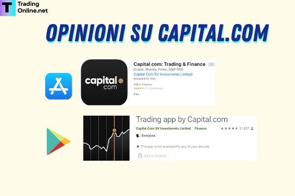 recensioni dell'applicazione di Capital.com sui principali marketplace di app per Android e iOS