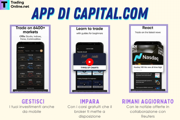 app mobile di Capital.com come funziona e cosa permette di fare